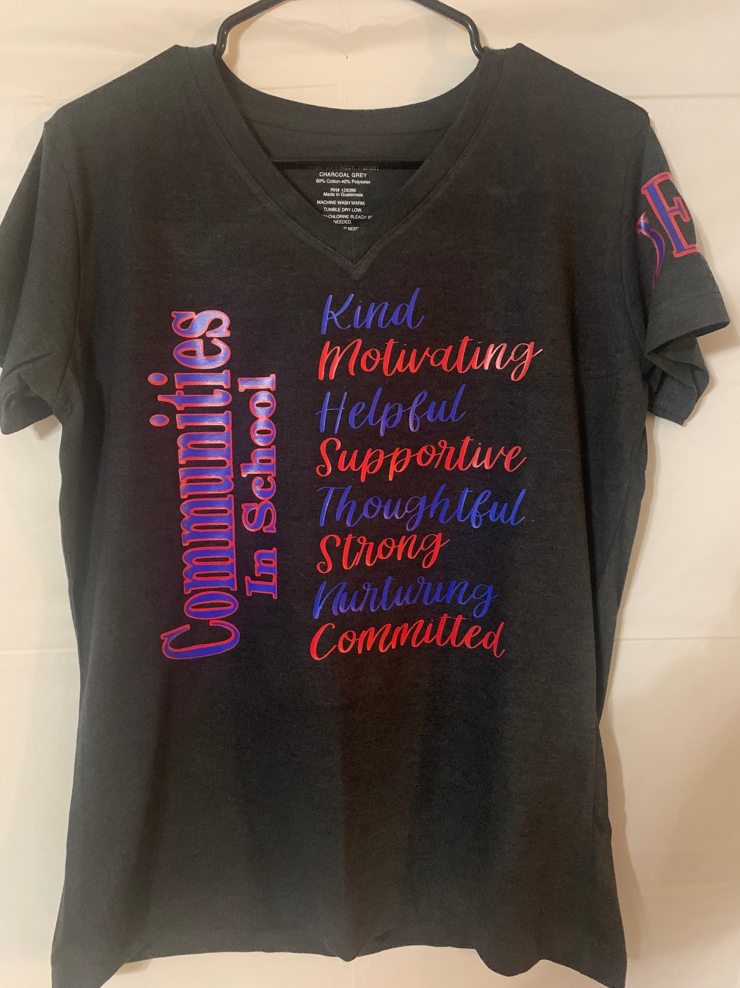 Communities In School V-Neck T-Shirt - Family Stylz #Killeen,Texas #1-3 day Turnaround Time