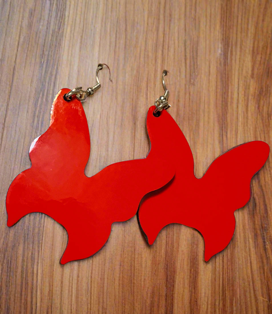 Red Butterfly Earrings - Family Stylz #Killeen,Texas #1-3 day Turnaround Time