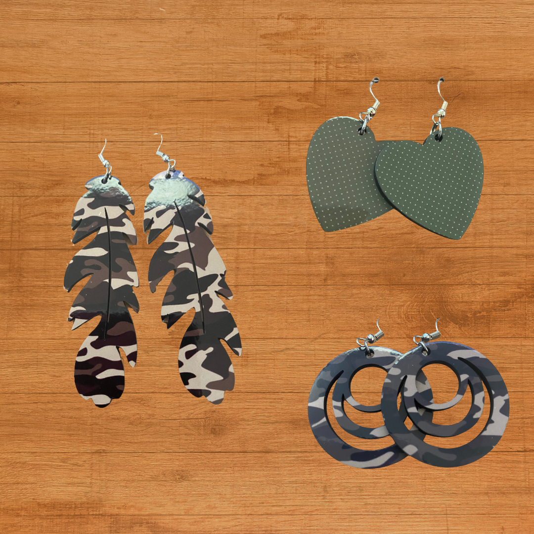  Green Earrings 3-pack - Family Stylz #Killeen,Texas #1-3 day Turnaround Time