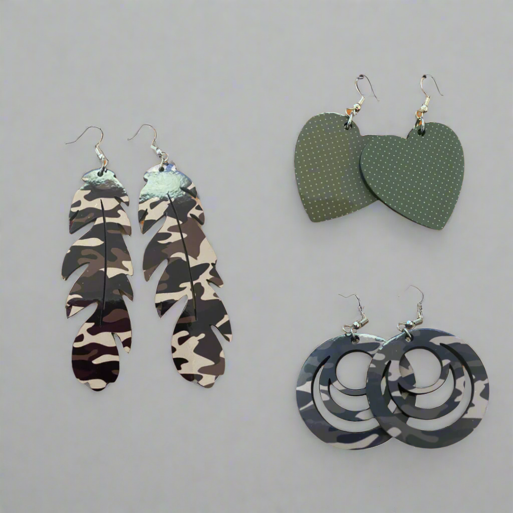 3-Pack Green Earrings - Family Stylz #Killeen,Texas #1-3 day Turnaround Time