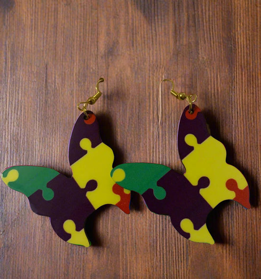Autism Butterfly Earrings - Family Stylz #Killeen,Texas #1-3 day Turnaround Time