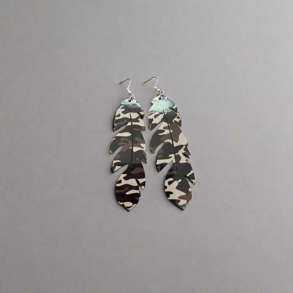 3-Pack Green Earrings- Camouflage Leaf - Family Stylz #Killeen,Texas #1-3 day Turnaround Time