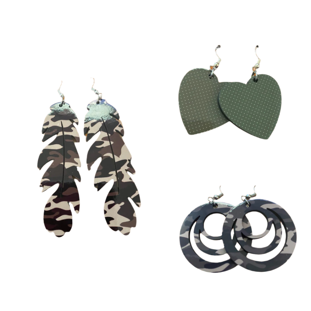 Pack  3 Green Earrings - Family Stylz #Killeen,Texas #1-3 day Turnaround Time