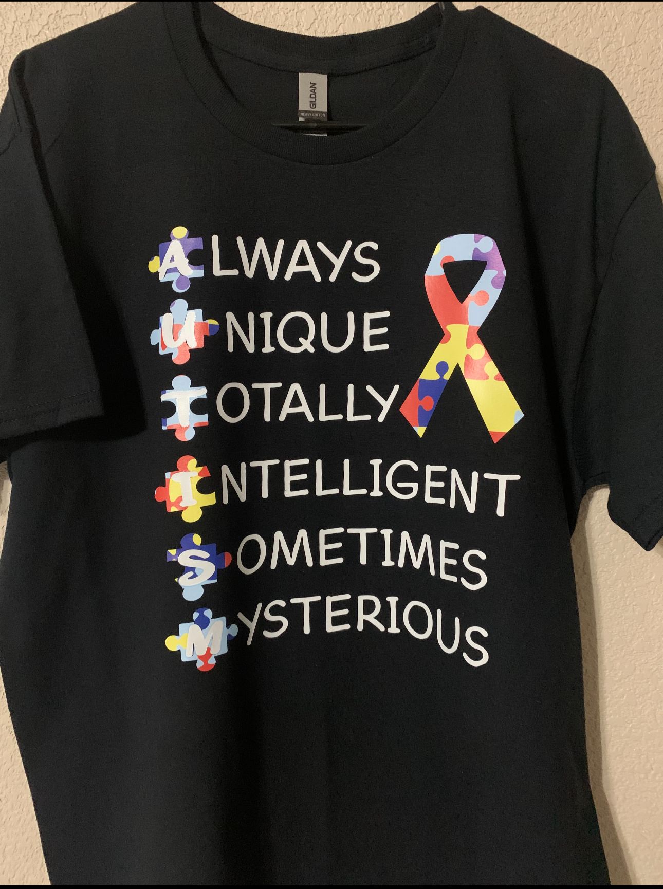 Autism T-Shirt - Always Unique Totally Intelligent Sometimes Mysterious