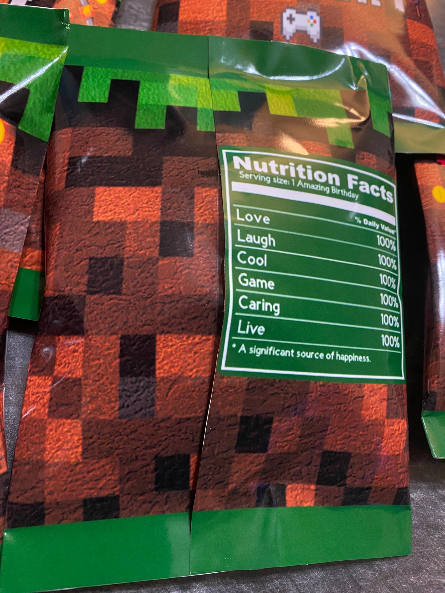 Minecraft Custom Chip Bags – Personalized Party Favors Prefilled or Labels Only