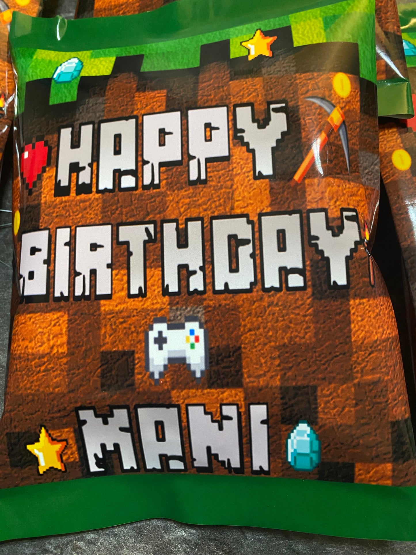 Minecraft Custom Chip Bags – Personalized Party Favors Prefilled or Labels Only