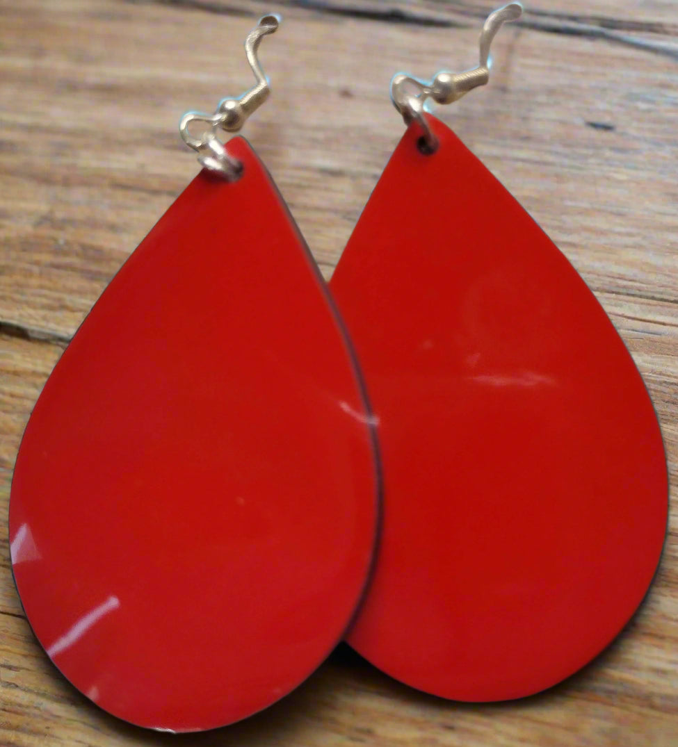 Red Tear Drop Earrings - Family Stylz #Killeen,Texas #1-3 day Turnaround Time