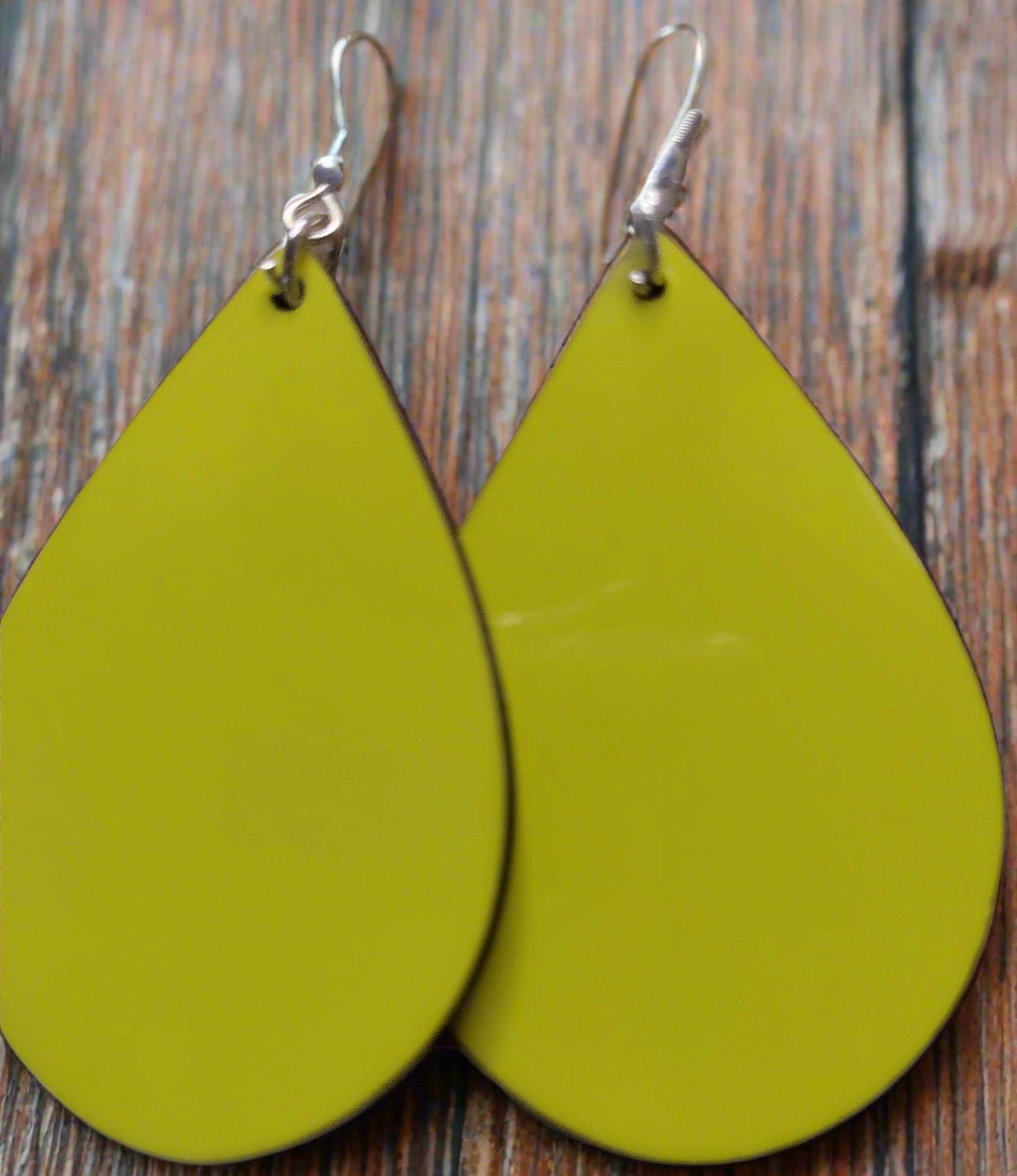 Yellow Tear Drop Earrings - Family Stylz #Killeen,Texas #1-3 day Turnaround Time