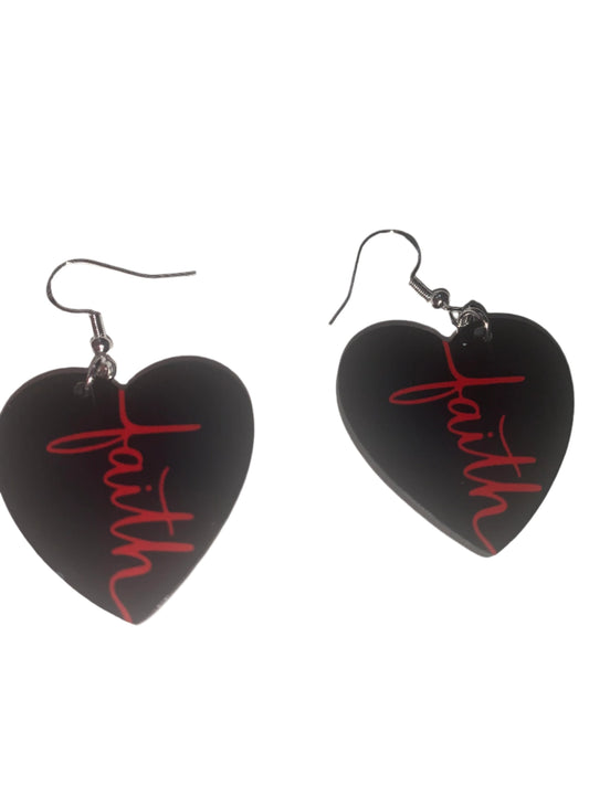 Faith Heart Shaped Earrings