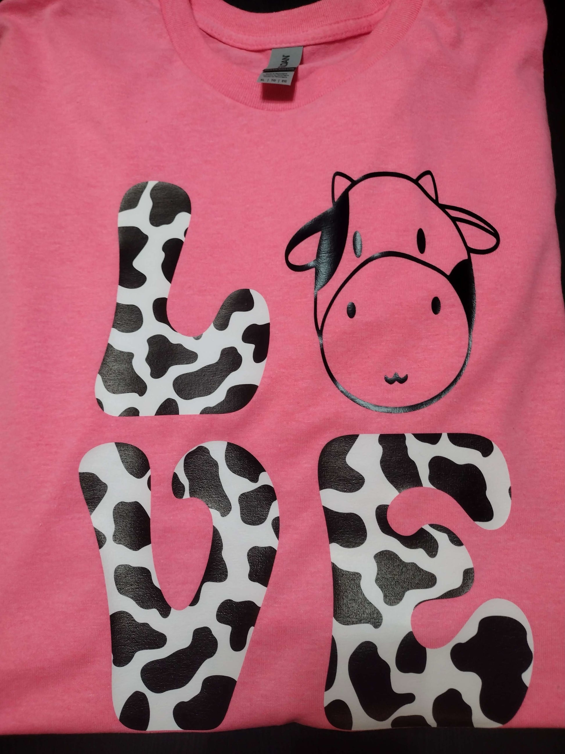 Love Cow Print T-Shirt - Family Stylz #Killeen,Texas #1-3 day Turnaround Time